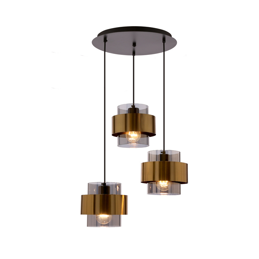 Candellux Lighting SPIEGA WISZĄCA TALERZ MOSIĘŻNY E27 KLOSZ BEZBARWNY