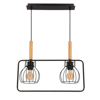 Lampa wisząca Franita podwójna czarna metalowa do salonu nad stół E27