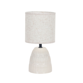 Lampka nocna Lesi ceramiczna z abażurem beżowa na stolik nocny E14