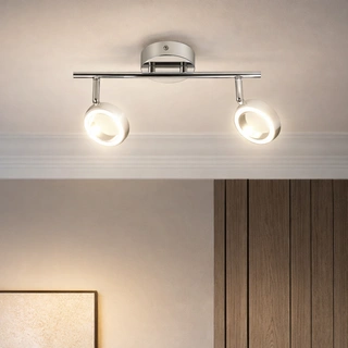 Lampa sufitowa Aurelion nowoczesna LED regulowana chrom 2-punktowa