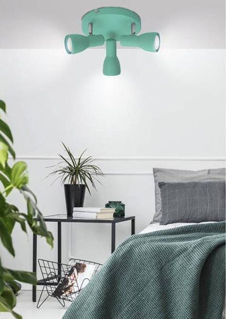 Lampa sufitowa Picardo plafon regulowany 3-punktowy metalowy miętowy