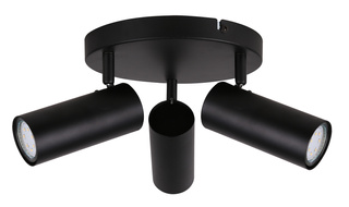 Lampa sufitowa Colly czarna spot regulowana 3-punktowa do salonu