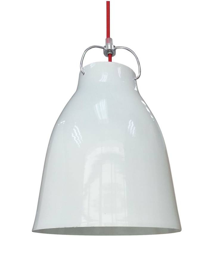 Lampa wisząca Pensilvania metalowa biała z kloszem do kuchni pojedyncza E27