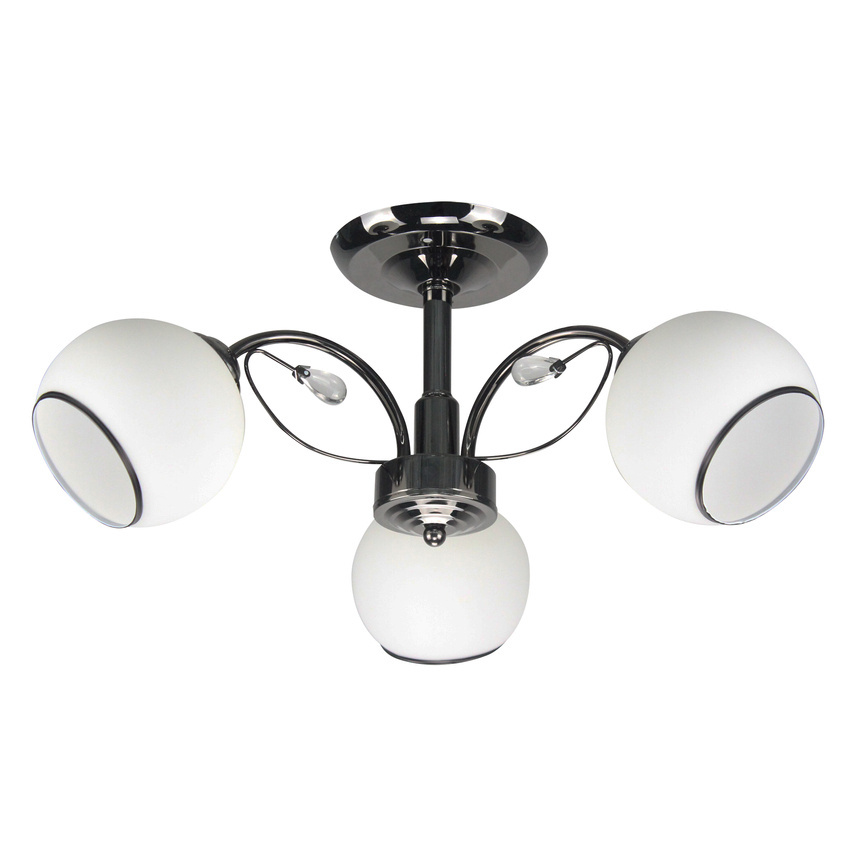 Lampa sufitowa Graphite ze szklanymi kloszami 3-punktowa do salonu