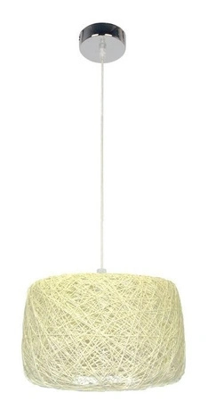 Lampa wisząca Panda abażurowa kremowa do salonu pojedyncza E27