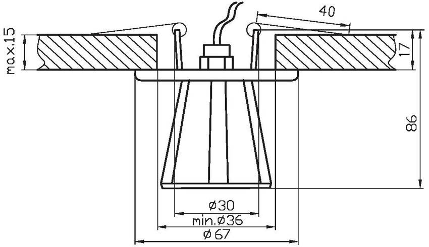 Oprawa stropowa Candellux SK-58 G4 detale
