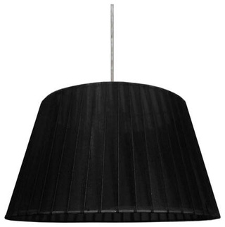 Lampa wisząca z abażurem Notizia czarna do salonu metalowa tkaninowy abażur