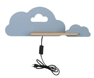 Kinkiet Cloud do pokoju dziecięcego chmurka z półką LED zintegrowany niebieski