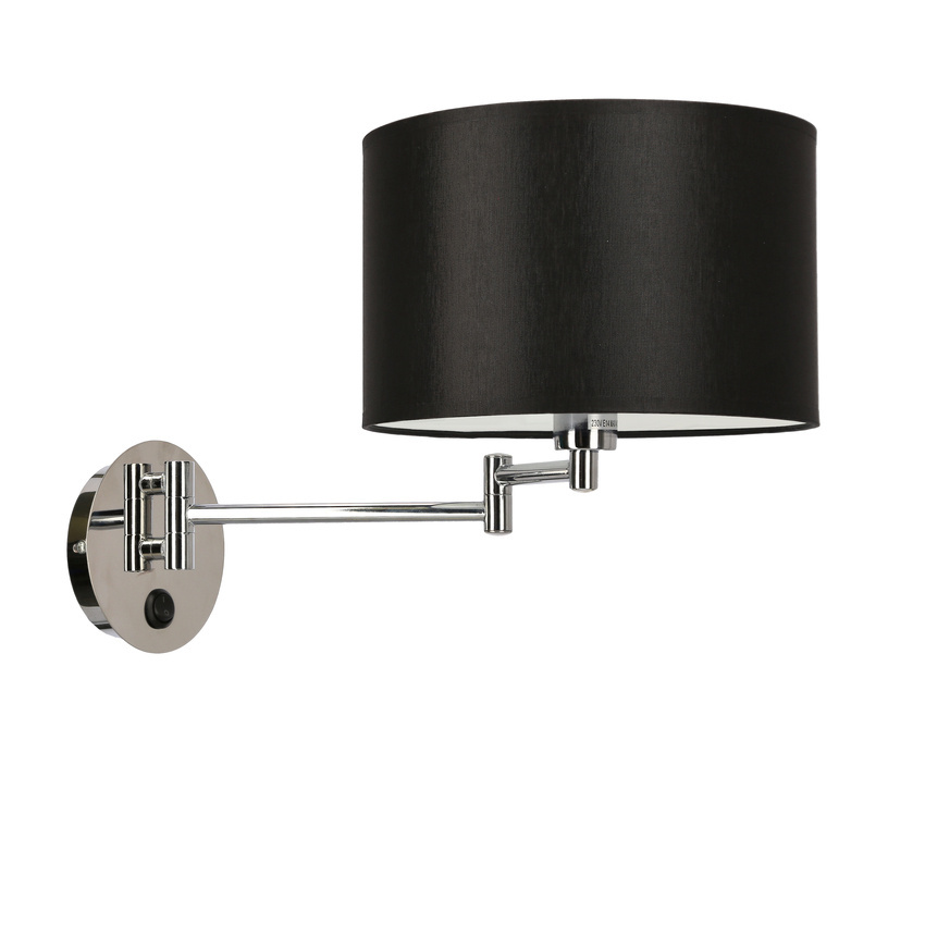 Alexia Lampa Kinkiet Chromowy 1X40W E14 Abażur Czarny - Candellux