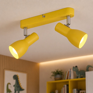 Lampa sufitowa Picardo regulowana metalowa musztardowa 2-punktowa E14