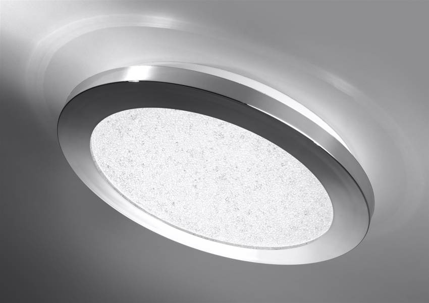 Plafon do łazienki PIXEL minimalistyczny – srebrny chromowany 22,5 cm - okrągły plafon LED z funkcją ściemniania 3000K 12W IP44