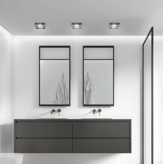 Oprawa halogenowa LED kwadratowa chrom czarny zestaw 3 sztuk