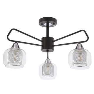 Lampa sufitowa Gato ze szklanymi kloszami 3-punktowa do salonu