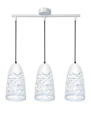 Lampa wisząca Sabrin potrójna biała metalowa nad stół do jadalni 3xE27