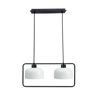 Lampa wisząca Zodiac podwójna do jadalni metalowa z białymi kloszami E27
