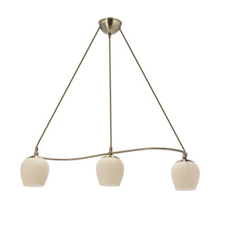 Lampa wisząca Serano potrójna szklana do salonu kremowe klosze E27
