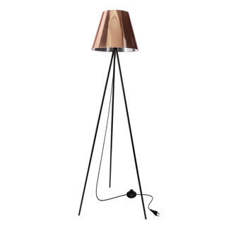 Lampa podłogowa PLATINO trójnóg z abażurem miedzianym 1-punktowa do salonu