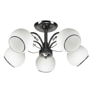 Lampa sufitowa Graphite ze szklanymi kloszami 5-punktowa do salonu