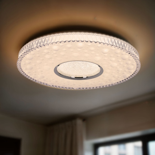BUBBLES lampa sufitowa plafon 40cm 24W LED 4000K klosz biały+chromowy 14-34267
