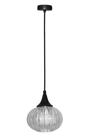 Lampa wisząca Exeter Ledea szklana kula czarna do kuchni E14 pojedyncza