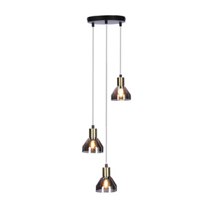 Lampa wisząca Gregory szklana potrójna czarno‑złota do salonu 3xE14