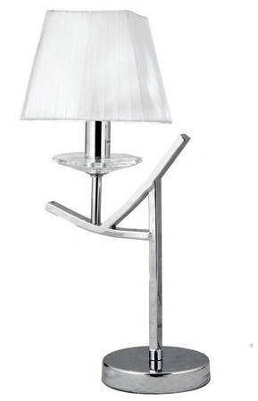 Lampka nocna Valencia biała z abażurem metalowa E14 Candellux