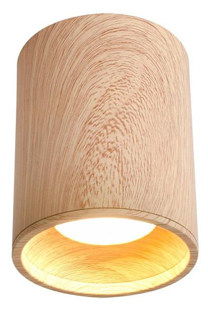 Lampa sufitowa tuba drewniana okrągła brązowa 1xGU10 natynkowa