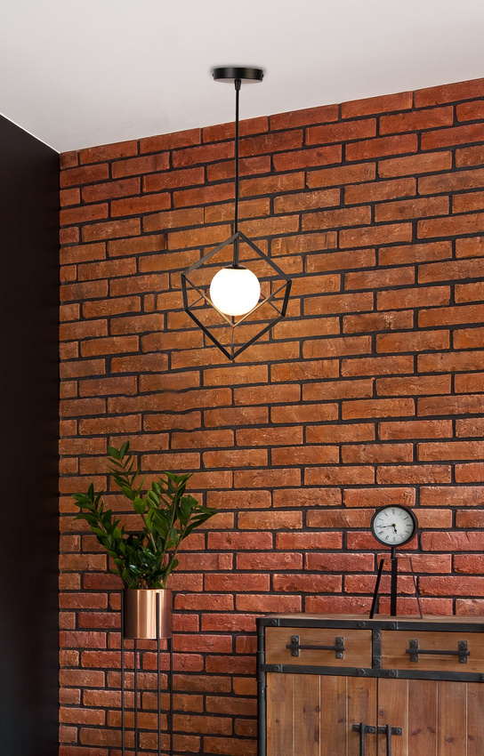 Lampa wisząca Weert Ledea kula do salonu czarno-złota szklana 1 płomienna
