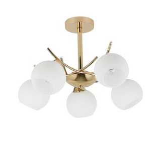 Lampa sufitowa AMOS ze szklanymi kloszami 5-punktowa do jadalni