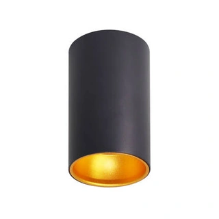 Lampa sufitowa tuba czarno złota metalowa GU10 pojedyncza