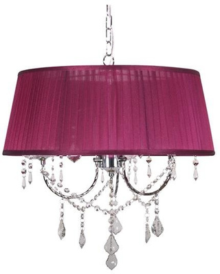 Lampa wisząca Malva z abażurem amarant potrójna do salonu E14