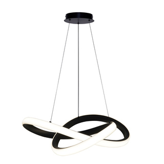 Lampa wisząca Splot czarna LED do salonu pojedyncza 28W barwa zmienna