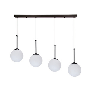 Lampa wisząca Pompei kula nad stół 4-punktowa szklana czarna E27