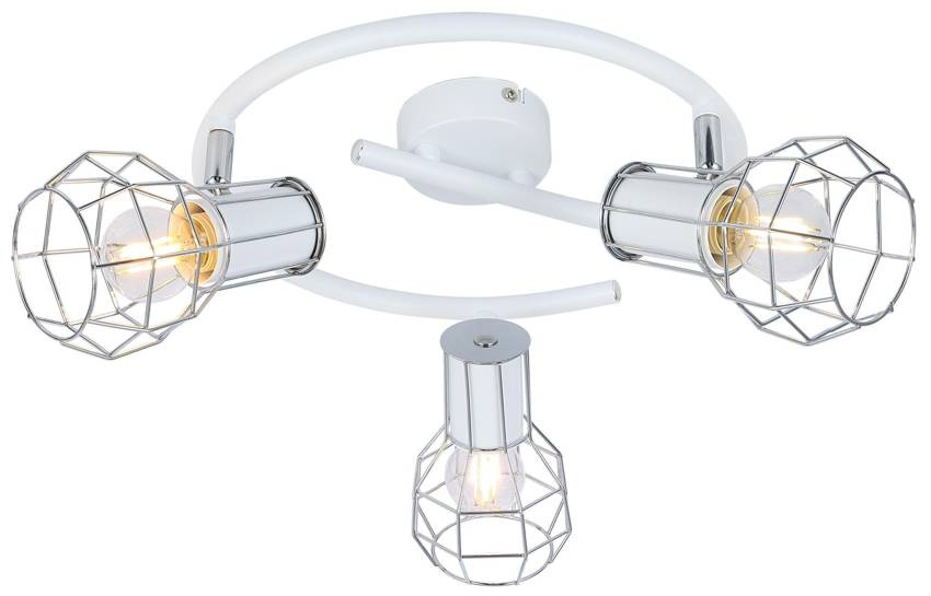 Lampa sufitowa spirala biała druciany klosz 3x40W Sancho Candellux 98-61768
