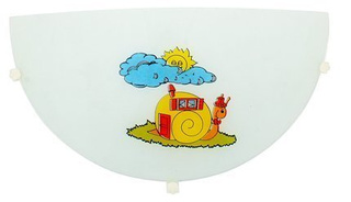 Plafon ścienny Ślimak do pokoju dziecka biały szkło 30 cm E27 Candellux