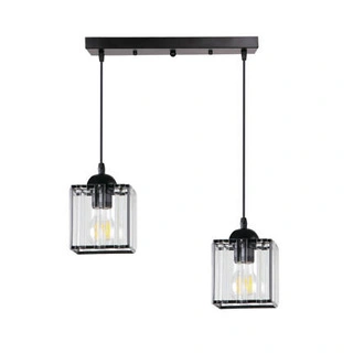 Lampa wisząca Glassia podwójna z kloszem akrylowym do salonu E27