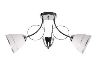 Lampa sufitowa Elotte ze szklanymi kloszami 2-punktowa do salonu