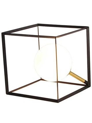 Lampka nocna Weert Ledea metalowo-szklana czarno-złota 15 cm industrialna