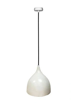 Lampa wisząca Ystad metalowa biała do kuchni pojedyncza E27 1x40W