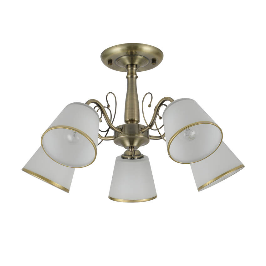 Lampa sufitowa Losanna ze szklanymi kloszami 5-punktowa do salonu
