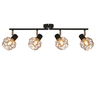 Lampa sufitowa Acrobat listwa ze szklanymi kloszami regulowana 4-punktowa