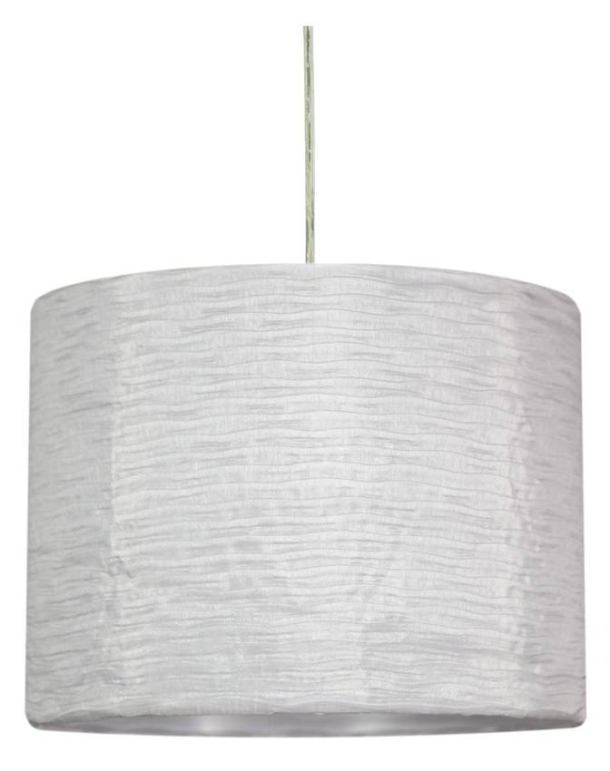 Lampa wisząca z abażurem Summer biała tkaninowa klasyczna E27 do salonu