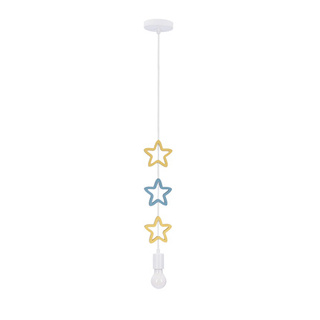 Lampa wisząca dziecięca Stars gwiazdki metalowa złota z niebieskim E27 do pokoju dziecka
