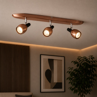 Lampa sufitowa Cross listwa regulowana 3-punktowa do salonu metalowa