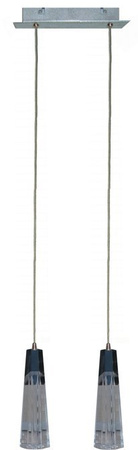 Lampa wisząca Erica szklana podwójna do jadalni nad stół chrom G4 Candellux