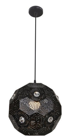 Lampa wisząca Euphoria czarna metalowa kula do salonu 1xE27 nowoczesna