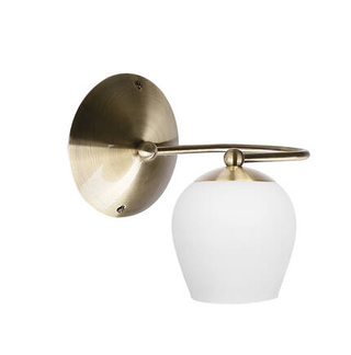 Kinkiet Serano szklany biały klosz patynowy metalowy do salonu E27