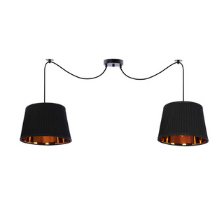 Lampa wisząca z abażurami Gillo czarna podwójna nad stół