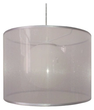 Lampa wisząca z abażurem Chicago srebrna nowoczesna pojedyncza E27