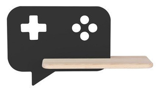 Kinkiet Console LED z półką do pokoju dziecięcego czarny drewno 5W 4000K